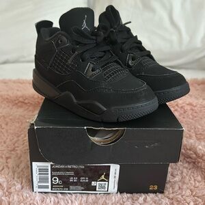 Youth Jordan 4 black cats